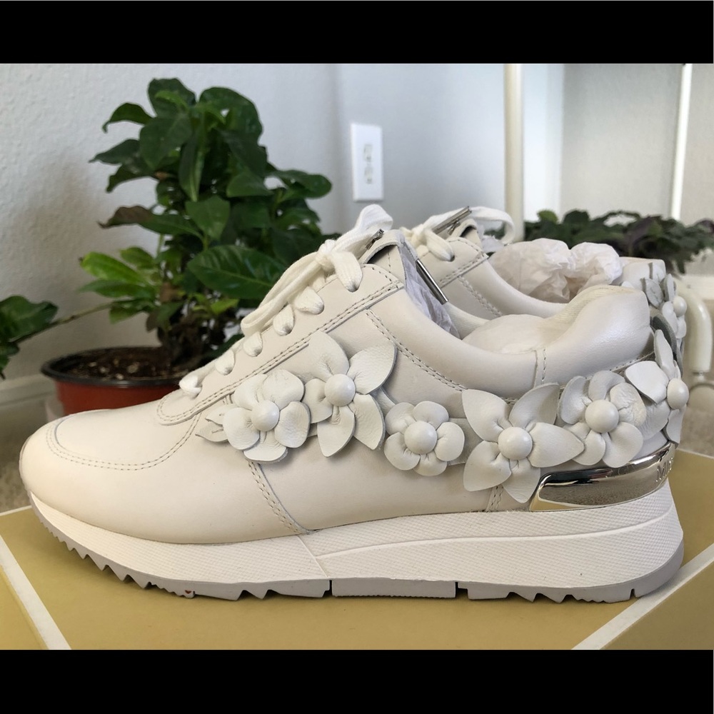 Michael Kors Allie Floral Trainer Leather Sneakers